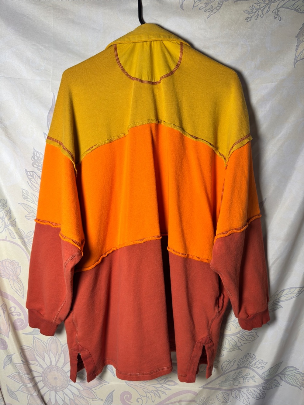 Free People Colorblock Rugby Pullover - Yellow, Orange, Rust - Picture 3 of 12
